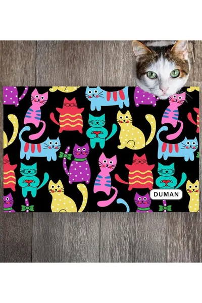 İsme özel baskılı kedi mama matı